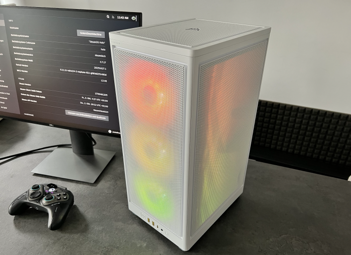 Der Preis für unsere Beispielkonfiguration liegt bei etwa 700 Euro. Was die echte Steam Machine kosten soll, hat Valve noch nicht offengelegt. (Bild: Martin Böckmann/Golem.de)